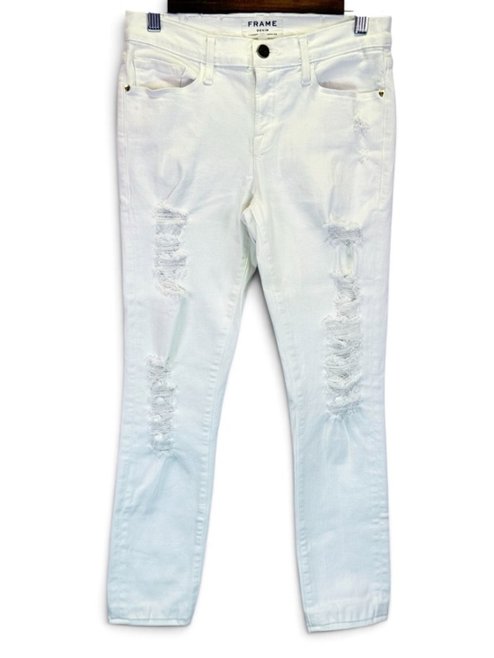 Frame Denim Denim - FRAME Denim Le Skinny De Jeanne White Stretch Distressed Jeans Women’s Size 28